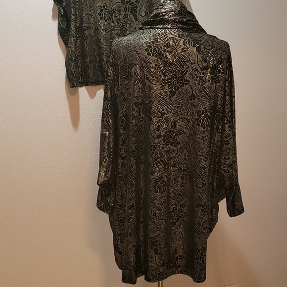 VINTAGE ZAKKS 80's METALLIC CROP TOP FLORAL OVERSIZED SMALL BLACK CARDIGAN SET - Picture 8 of 14